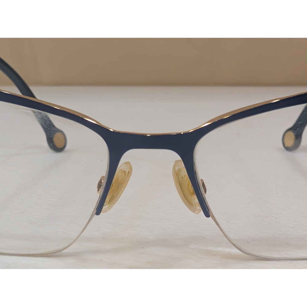 Carolina Herrera Eyeglasses VHE076 Blue Gold‎ Half Rim Frames Designer Glasses - Picture 4 of 9